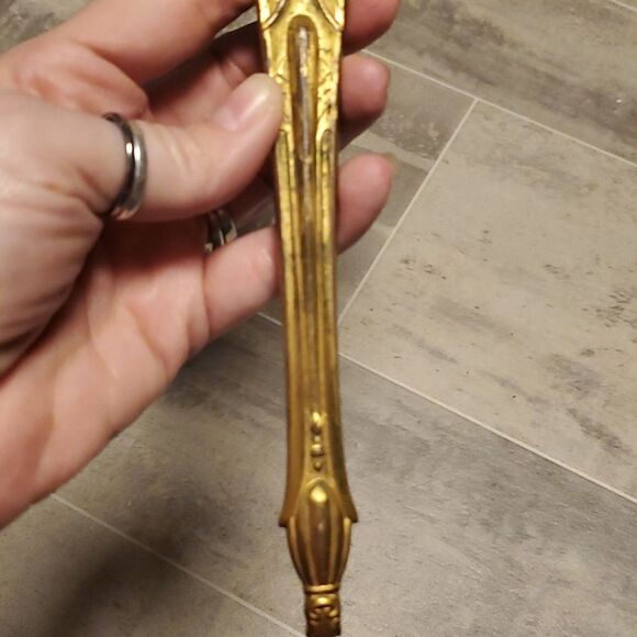 RARE Vintage Brass Beveled Hand Mirror&Brush - Picture 11 of 16